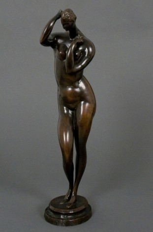 elie nadelman, Standing Female Nude (SOLD), c. 1909-1915, bronze, 15 x 5 1/4 x 4 inches