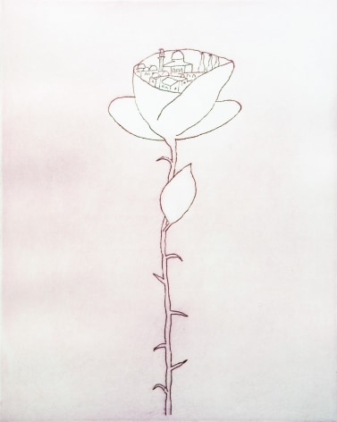 Jerusalem in My Heart, 2001, etching on paper, 14 3/4 x 12 inches, Edition of 50