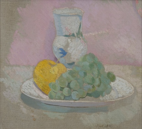 Joseph Stella, Still Life with Grapes, n.d., oil on canvas, 11 1/8 x 12 1/8 inches