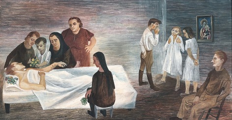 Bernard Perlin Hope Had Been Abandoned (The Recovery Room), 1944 casein and tempera on panel 10 1/4 x 20 inches