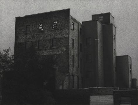 anthony mitri, W. 47th Street and Train Avenue, Cleveland, Ohio, 2011, charcoal on paper, 26 1/4 x 40 3/4 inches
