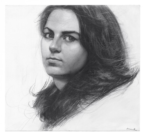 steven assael, Cassey, 2013, graphite and crayon on paper, 11 x 11 3/4 inches