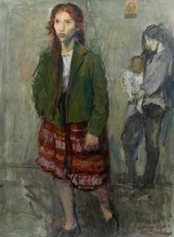 Raphael Soyer, Diane Di Prima Walking, 1965, oil on canvas, 38 x 28 inches