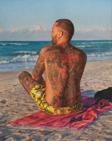 Rance Jones Siren Tattoo, 2023 watercolor on paper 12 1/2 x 10  inches