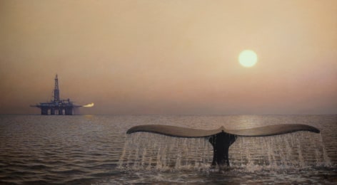 guillermo munoz vera, Ambar and Elektron Stories / Historias &Aacute;mbar and Elektr&oacute;n (SOLD), 2018, oil on canvas mounted on panel, 48 x 86 3/8 inches