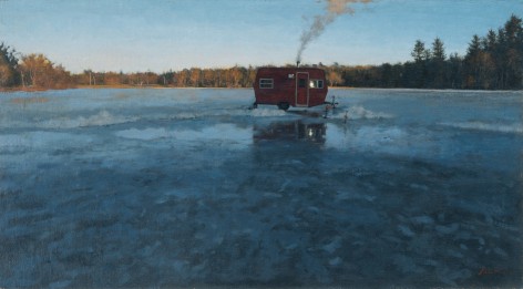 Linden Frederick Late Catch, 2024 oil on linen on panel 10 x 18 inches