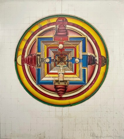 Gregory Gillespie Large Mandala, c. 1990 oil on wood 80 x 92 inches