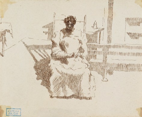 Joseph Stella Seated Woman, n.d. pen and brown ink on paper 3 5/8 x 4 1/2 inches