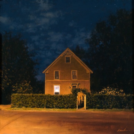 Linden Frederick, Gate (SOLD), 2008, oil on panel, 12 1/4 x 12 1/4 inches