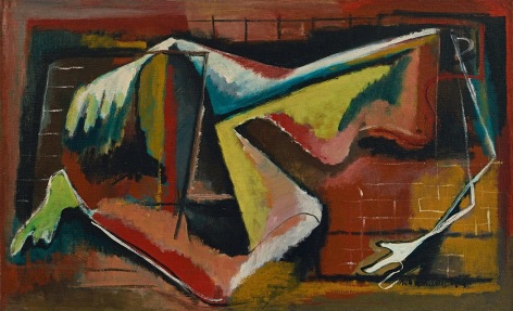 Norman Lewis, Jazz, 1945, oil on canvas, 21 1/2 x 35 1/2 inches