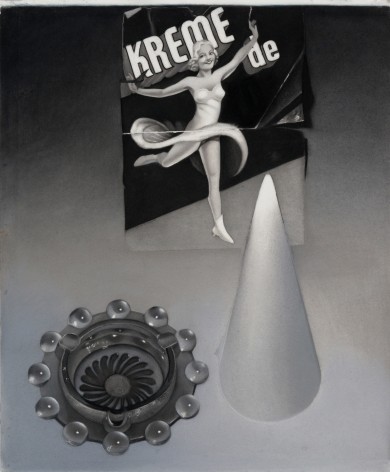 susan hauptman, Still Life (Kreme de), 2011, charcoal on paper, 32 x 38 1/2 inches