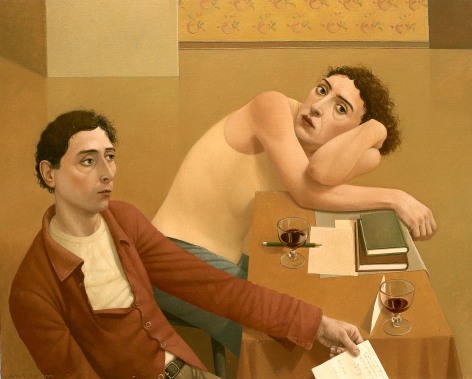 Alan Feltus, Wine and Words, 2004, oil on linen, 31 1/2 x 39 1/2 inches