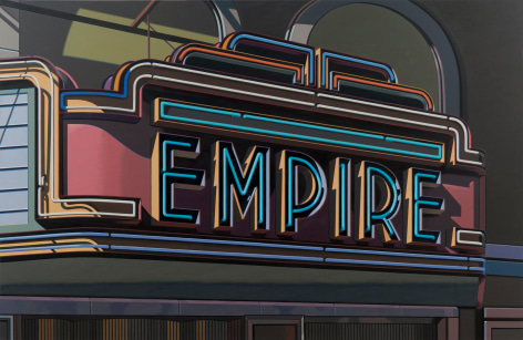 robert cottingham, Empire (SOLD), 2009, oil on canvas, 70 x 108 inches