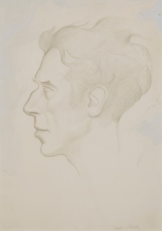 Joseph Stella, Profile of a Man (portrait of Edgar Varese), pencil on paper, 18 x 13 inches