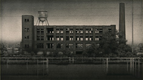anthony mitri, Clothcraft Clothes, Cleveland, Ohio, 2009, charcoal on paper, 21 1/2 x 38 inches