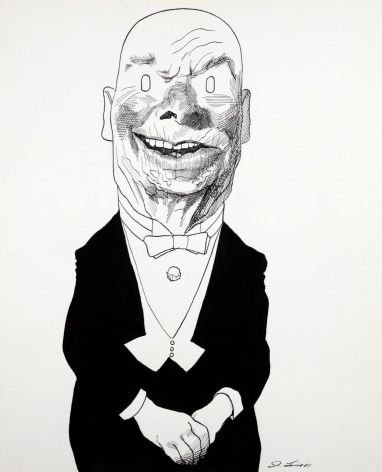 David Levine, Daddy Warbucks Reagan, 1981, ink on paper, 13 1/2 x 11 inches