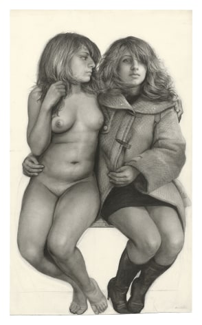 Steven Assael, Samantha Twice (SOLD), 2008, graphite and crayon on paper, 20 1/2 x 12 1/4 inches