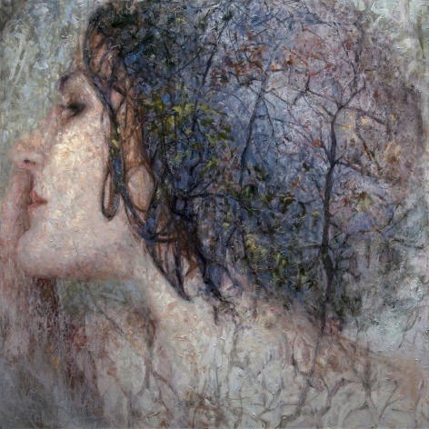 alyssa monks, Assimilate (SOLD), 2015, oil on linen, 56 x 56 inches