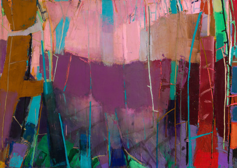 Reeds Rise 2, 2021, oil on linen, 56 x 79 inches