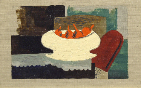 Walt Kuhn, Cubist Still Life, oil on canvas, 5 3/4 x 8 1/2 inches