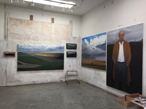 Images From Left:, Montana Plowed Field #1, 2020, oil on panel, 7 x 18 1/4 inches