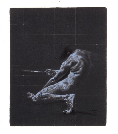 Craig McPherson, Study for Titans (Rope), 2004,pastel on prepared paper, 13 11/16 x 11 1/16 inches
