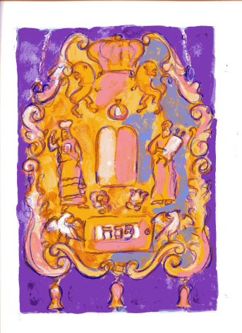 mark podwal, Pesach Torah Breastplate, 2011, acrylic, gouache and colored pencil on paper, 16 x 12 inches