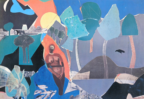 Romare Bearden, Memories, 1975, multiple collage, 14 x 20 inches