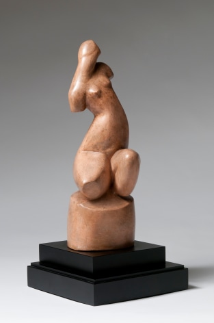 Alexander Archipenko, Kauernde (Crouching), 1912, colored plaster, 15 3/8 h x 5 7/8 w x 5 d inches, Private Collection, Courtesy of Fodera Fine Art Conservation, Ltd.