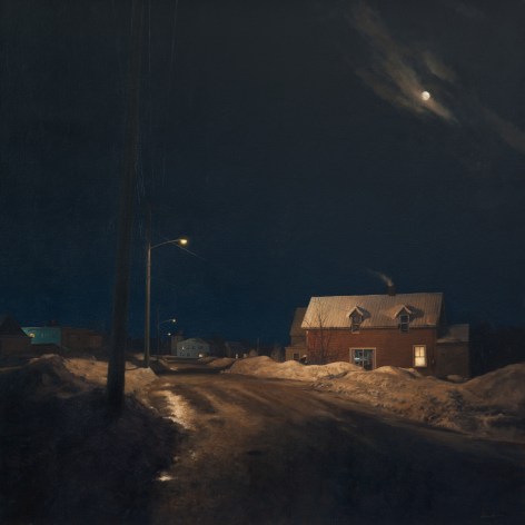 linden frederick, Off Main (SOLD), 2011, oil on linen, 45 x 45 inches