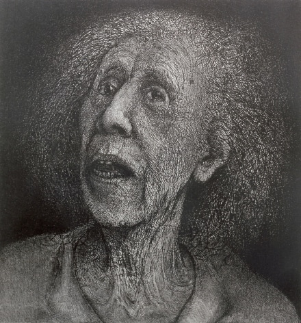 Gregory Gillespie, Untitled Drawing (Rita), 1984, pencil and ink on mylar with lightbox, 23 1/4 x 22 inches