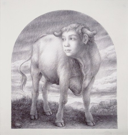 wade schuman, Study for Virtues: Fortitude, 2011, Ball Point pen on paper, 15 1/4 x 13 1/4 inches