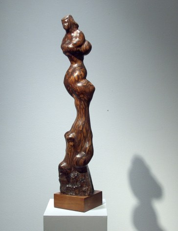 Chaim Gross, Baby Balancing on Feet, 1950, cocobolo wood, 29 1/2 H x 5 1/2 W x 5 1/2 D inches