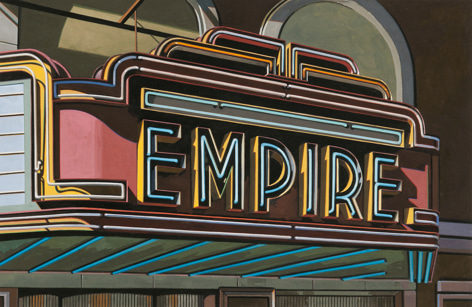 robert cottingham, Empire (SOLD), 2008, gouache on paper, 17 x 26 3/4 inches