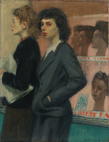 Raphael Soyer, Passersbys, 1933, oil on canvas, 16 x 12 inches