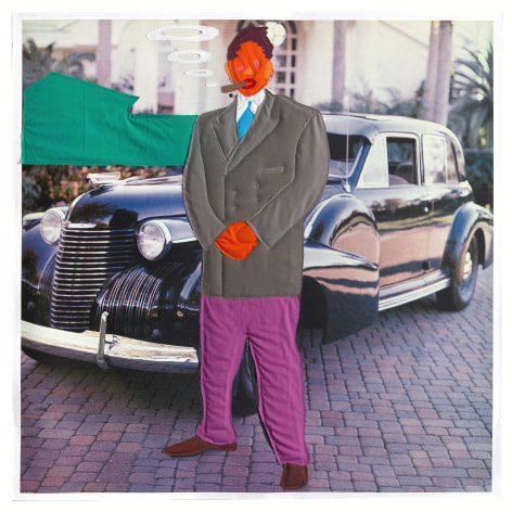 Michael C. Thorpe Big Baller Bentley, 2022 Quilting cotton and pigment on canvas 43 &frac14; x 43 &frac14; inches
