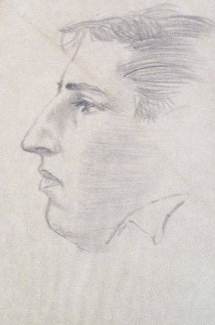 David Levine, Self-Portrait, nd, pencil on paper, 6 1/2 x 4 3/8 inches