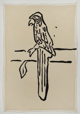 Michael C. Thorpe Birdman finger painting @ 46 in kindergarten class, 2022 textile, quilting cotton, and thread 55 x 38 &frac34; inches