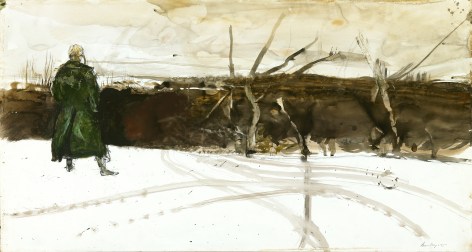 Andrew Wyeth, The Blonde Study, 1985, watercolor on paper, 21 x 38 7/8 inches