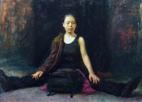 Steven Assael, Hynok Sitting, 2005, oil on panel, 11 3/4 x 16 inches