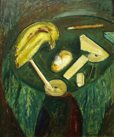 alfred maurer, Cubist Still Life, c. 1919, oil on gesso board, 21 1/2 x 17 3/4 inches