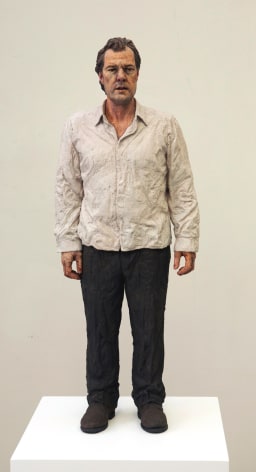 Sean Henry, Man in a Room, 2010, bronze, oil paint, 33 1/2 x 13 x 8 inches, Edition 1/6