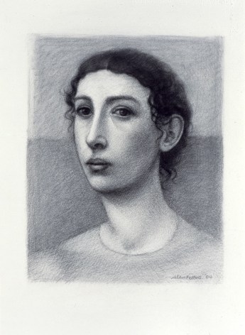 Alan Feltus, Portrait of a Woman, 2004, charcoal on heavy Fabriano paper, 13 5/8 x 11 inches