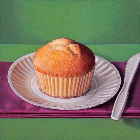 jane lund, Corn Muffin, 2012, pastel on paper, 9 x 9 inches