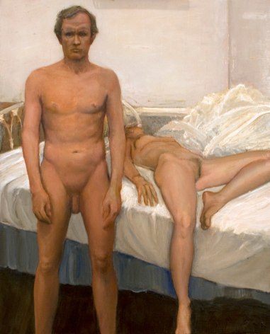 william beckman, Bed Study #2 (Study for Studio 4), 1996, oil on canvas, 15 x 12 inches