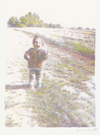 Oleg Vassiliev, Small Child, 1993, graphite and colored pencil on paper, 15 x 10 1/8 inches