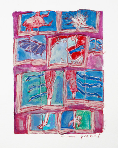Mark Podwal, Demons, 2006, acrylic, gouache and colored pencil on paper, 7 1/2 x 5 1/2 inches