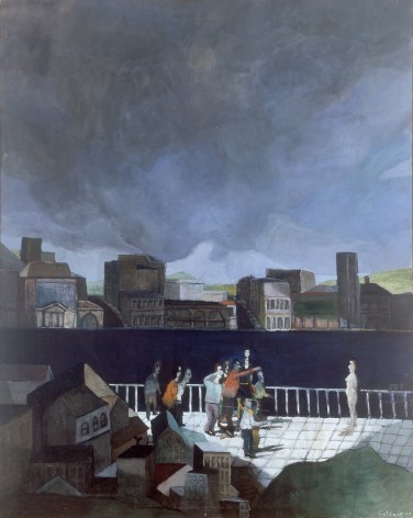 Gregory Gillespie, Provocation, c. 1962, oil on canvas, 47 1/4 x 37 3/4 inches