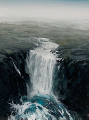 Falling Without Resistance, 2022, oil on clayboard, 24 x 18 inches