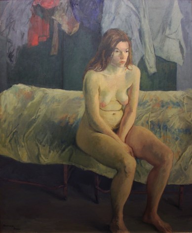 Raphael Soyer, Iron Cot, 1972, oil on canvas, 50 x 40 inches
